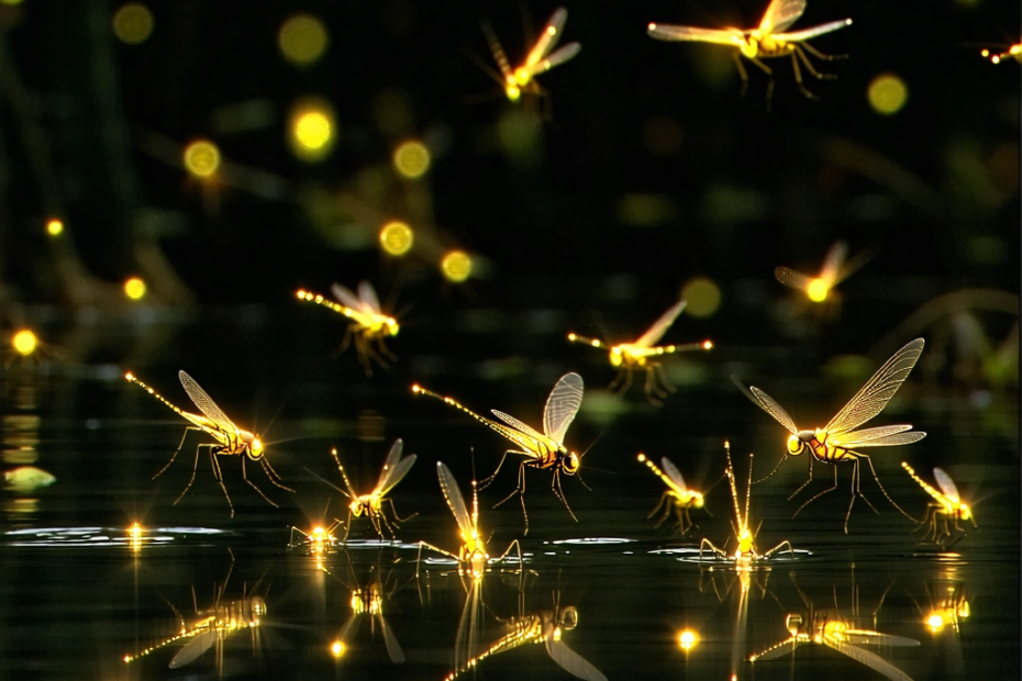 Quand les lucioles et les grillons dansent au même rythme